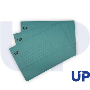 CW Office UP Half Flap Document Wallet Pack of 50 - Blue, showing blue document wallets with half flap design and UP branding.
