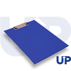 CW Office UP A4 PVC Clipboard Blue (10), blue PVC clipboard with metal clip for documents.