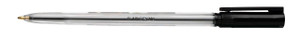 CW Office UP Ballpoint Pen 0.7mm Black, a sleek transparent ballpoint pen with a black clip and tip, fine 0.7mm ink flow for smooth writing, set of 20 pens.