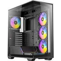 Various ANTEC Constellation C3 Black ARGB Case, 270' Full-View Tempered Glass, Dual Chamber, Tool-Free Design, with RGB fans and spacious interior.
