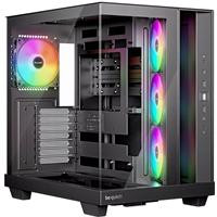 Various be quiet! Light Base 500 LX BGW85 Mid-Tower Case, Tempered Glass, 4 x ARGB Light Wings LX Fans, High Airflow ATX Case, USB-C 10Gbps, Front and Side View showing RGB lighting and spacious interior.