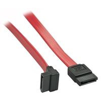 Various Lindy 33352 0.7m SATA (7 Pin) to 90 Degree SATA (7 Pin) Cable - Red/Black, compatible with SATA III and backwards compatible with SATA I and II, showing red and black angled SATA cables with black connectors.