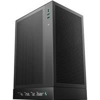 Various Deepcool CH170 Digital Mini-ITX Case, front view showcasing high airflow design, support for water cooling, and ultra-quiet operation features.