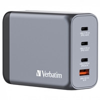 Verbatim (32204) GNC-200 GaN Charger 200W with 2 x USB-C PD 100W / 1 x USB-C PD 65W / 1 x USB QC 3.0 (EU/UK/US)