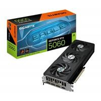 Various Gigabyte NVIDIA GeForce RTX 5060 EAGLE MAX OC 8GB GDDR7 Graphics Card, image showing the graphics card with triple fan cooling system and detailed features.