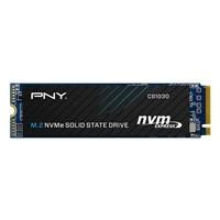 Various PNY CS1030 M.2 NVMe 500GB SSD, PCIe Gen3 x4 interface with sequential read speeds up to 2,000 MB/s and write speeds up to 1,100 MB/s.