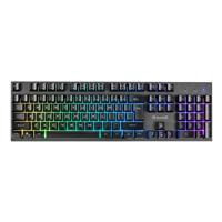 Various Marvo Scorpion K604 Soldat 20 Wired RGB Multimedia UK Layout Gaming Keyboard, a compact gaming keyboard featuring customizable RGB backlit keys and multimedia functions.