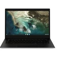 Various Samsung Galaxy Chromebook Go XE340XDA-KA2UK, 14 Inch HD Screen Laptop with Intel Celeron N4500, 4GB RAM, 64GB eMMC, Chrome OS, open with display showing nature image