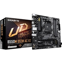 Gigabyte B550M DS3H AC R2 Ultra Durable AMD AM4 Socket Motherboard, Micro-ATX, 4x DDR4 Slots, 2x M.2 Socket, GbE LAN, Wi-Fi 5