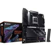 Various Gigabyte B850 AORUS ELITE WIFI7 AMD AM5 Socket Motherboard, ATX form factor, featuring 4 DDR5 RAM slots, 3 M.2 SSD sockets, dual USB-C ports, fitted I/O shield, and 2.5GbE LAN for high-speed connectivity.