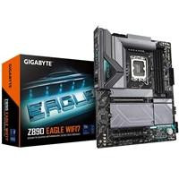 Various Gigabyte Z890 EAGLE WIFI7 Intel 1851 Socket Motherboard, ATX size, equipped with 4 DDR5 RAM slots, 4 M.2 storage sockets, fitted I/O shield, 2.5GbE LAN port, and Wi-Fi 7 connectivity for high-performance computing.