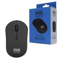 Various Evo Labs BTM-001 Bluetooth Mouse, black matte finish, compact design with 3 buttons and scroll wheel, optimized for ambidextrous use, featuring 800 DPI optical tracking for precise control.