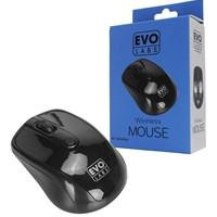 Various Evo Labs MO-234WBLK Wireless Mouse, black wireless mouse with USB mini receiver, 800 DPI optical tracking, and ambidextrous design for PC, Mac, and laptop.