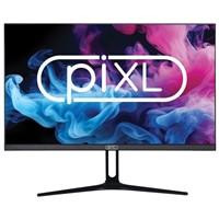 Various piXL PX24IDHFP 24 Inch 75Hz Full HD Widescreen IPS Monitor with 1920 x 1200 Resolution, 5ms Response Time, 75Hz Refresh Rate, HDMI, on a monitor stand with a colorful abstract background on the screen.