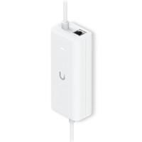 Various Ubiquiti UACC-POE+-USBC POE to USB-C Power Adapter, white compact device with USB-C port for efficient power delivery.