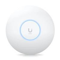 Various Ubiquiti U6+ (U6-Plus) Long Range Wi-Fi 6 Wireless Access Point, front view of the white, spherical device with a circular LED indicator in the center.