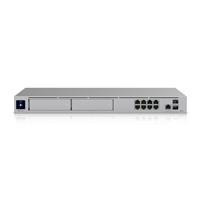 Various Ubiquiti UDM-PRO-MAX UniFi Dream Machine Pro Max - Combined Switch / Security Gateway / Controller / UniFi Protect NVR, image of the device with a sleek silver design and multiple ports on the front panel.