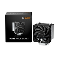 be quiet! Pure Rock Slim 3 Fan CPU Cooler, Universal Socket, High Quality 100mm PWM Black Cooling Fan, 1700RPM, 3 Heat Pipes, 130W TDP