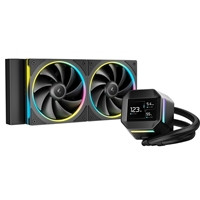 DeepCool LM240 Liquid CPU Cooler with 2.4" IPS Display, 240mm AIO, Dual 120mm ARGB Fans, Anti-Leak Technology, PWM Pump