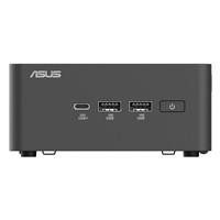 Various ASUS NUC 15 Pro Barebone Kit, compact black mini PC with multiple USB ports, HDMI output, and power button on front panel.