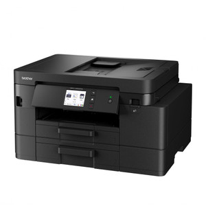 Brother MFC-J4550DW Wireless Multifunction Colour Inkjet Printer, a black multi-function printer with a touchscreen display and multiple paper trays.