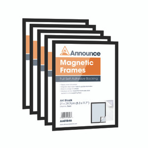 Announce Magnetic Frames A4 BLK PK5