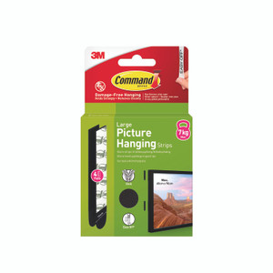 Command Pic Hang Strip L BLK PK8