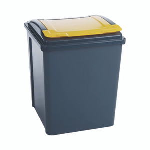 Vfm Recycling Bin GRY/Ylw Lid 50L
