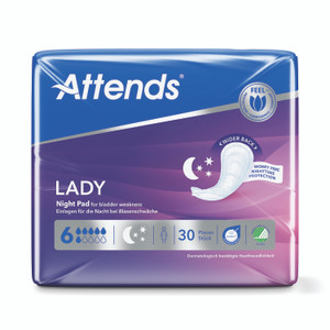 Attends Lady Pad Sz 6 Night PK30