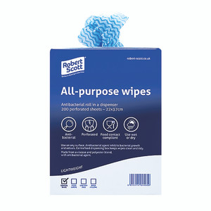 Cloths Rll Antibac Disp BX BLU PK200