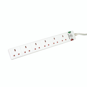 5 Star 6-GANG Extension Lead 2M WHT