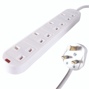 Connekt Gear UK 4WAY Mains Ex BLK 5M