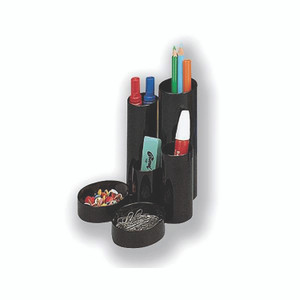 6 Compartment Desk Tidy Black