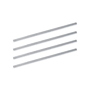 CW Office Risers For Letter Tray 152MM PK4, set of four metallic silver risers designed to elevate letter trays for organized office workspace.