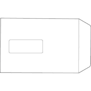 CW Office C5 White Envelope Packet, 100gsm thick, standard parcel size, shown in a simple line drawing.