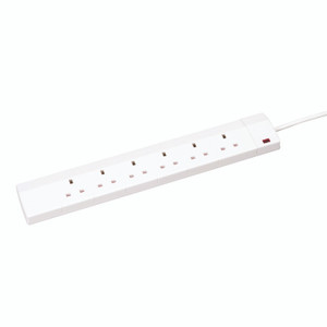 Ced 6-GANG Extension Lead 2M White