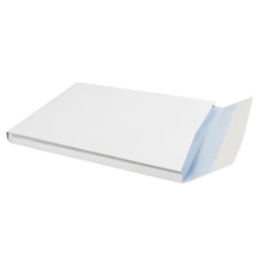 Q-Connect C4 Envelopes, white self-sealing envelopes with blue strip, for business or office mailing.