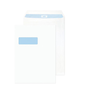 CW Office Q-Connect C4 100GSM Wdw P/Seal White, image showing a pack of white window sealing paper with a blue label.