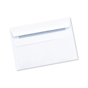 CW Office Q-Connect C6 Envelope, White self-seal envelopes for office use shown in a pack of 1000.