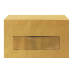 CW Office Q-Connect Env Centre Window Man Gmd, cardboard box with a transparent window on the front panel suitable for packaging or display.