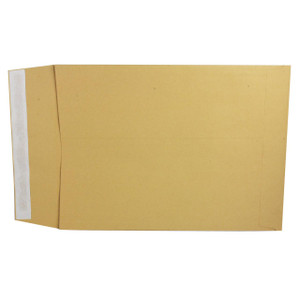 CW Office Q-Connect Gusset Envelope Man Ps 100, a large, brown manila envelope with a gusseted side for extra capacity.