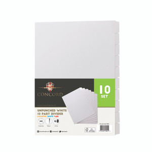 Concord Upchd Dvdr 10-PART WHT PK10