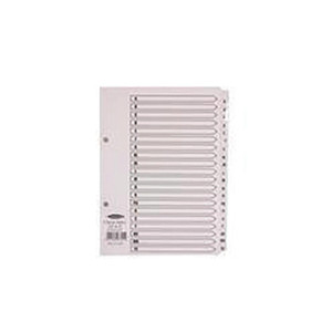 CW Office Concord Reinforced Index A-Z A5 WHT, white reinforced index filing folder with tabbed dividers for alphabetical organization.
