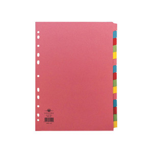 CW Office Concord DVD-R 15-Part A4 160GSM Multicolored Tabs File Organizer, pink colored file with tab dividers on the side.