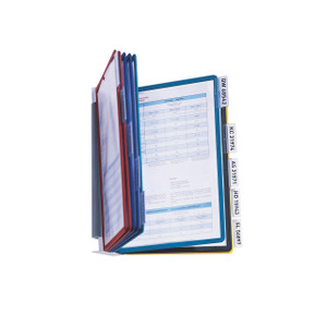 CW Office Durable Vario Wall Unit 10 AST, image of a multi-colored file wall organizer with labeled sections for document storage.