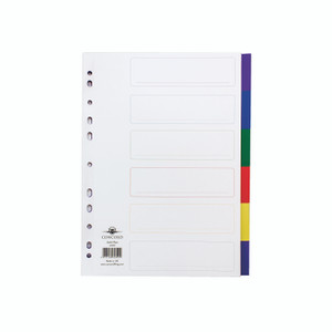 Concord 6 Part Divider Coloured Tabs