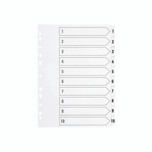 Q Connect Index 1-10 Brd Reinf White