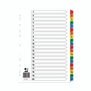 Q-Connect Index 1-20 Brd Multi PK10