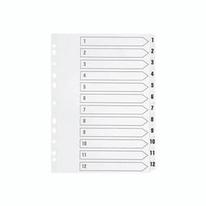 Q-Connect Index 1-12 Brd Reinf White