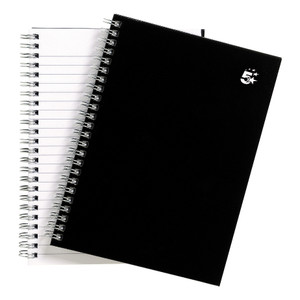 Wbnd Notebook Rld 80GSM A5 BLK PK5